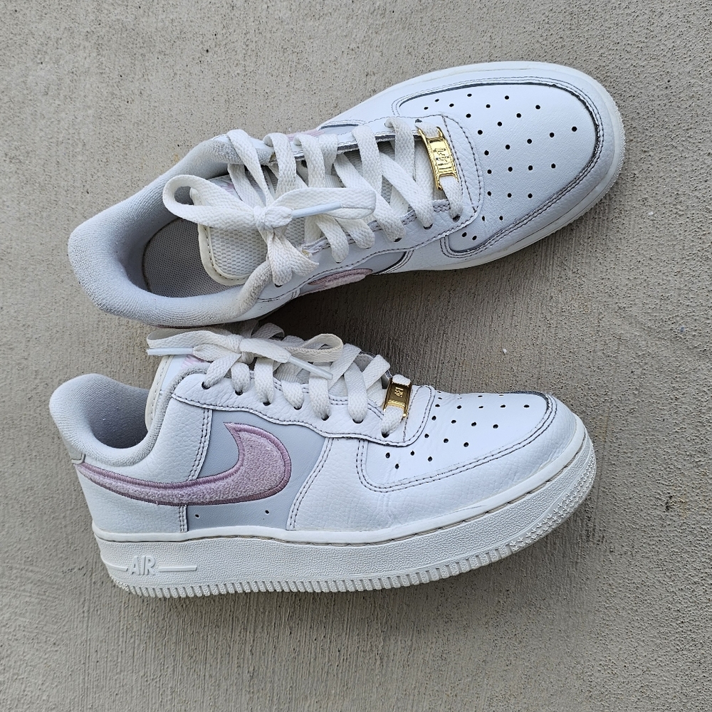 Nike  Air Force 1 Chenille Swoosh Sneakers - Picture 3 of 12
